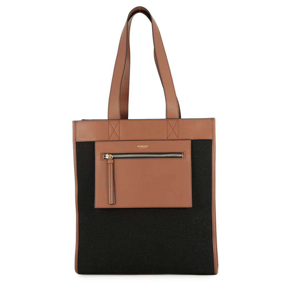Burberry Tote Bag Logo Canvas Black
